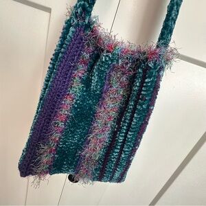 Colorful Textured Handmade Crocheted Women's Boho Bag NWOT